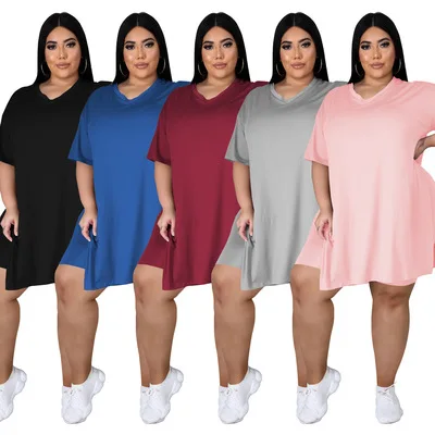 

2021 Women Summer sexy Plus Size Solid Color 5XL women's sexy big size clothes Two Piece Set Women Clothing
