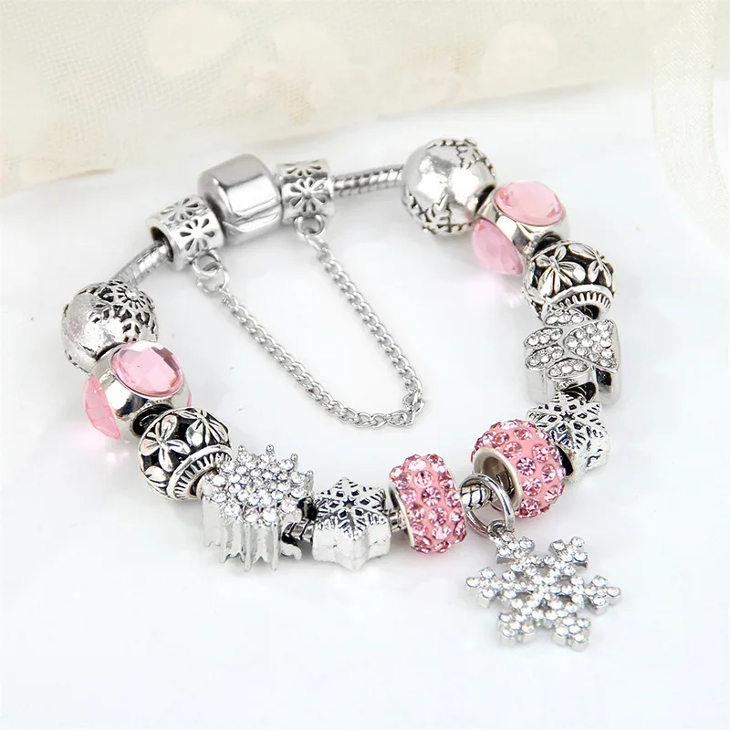 

Handmade Yoga inspirational 925 Sterling Silver Plated bracelet Bead Bracelet Pink Zircon Jewelry Fashion Bracelets, Picture shows