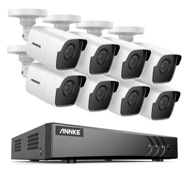 

ANNKE 8CH H.265+ 5 in 1 DVR Security Camera System 8pcs 5MP Outdoor IP67 Weatherproof Security Cameras