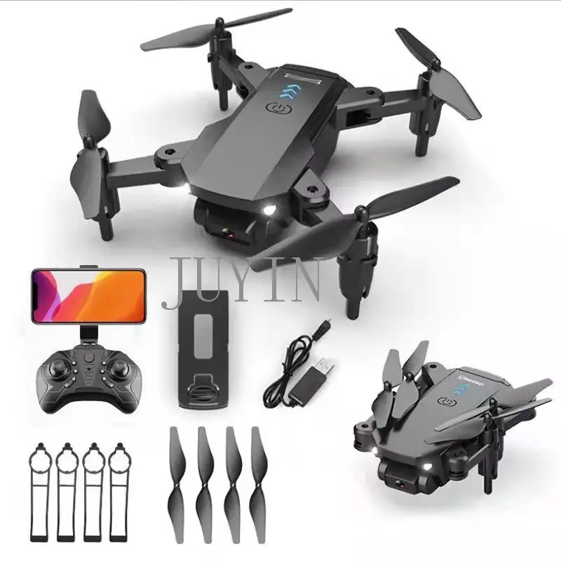 

JuYin four-axis drone 4K HD aerial photography children's remote control aircraft mini folding drone, Black gray