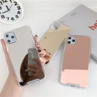 

For iPhone 11 Pro MAX Luxury Cosmetic mirror Glass TPU+PC Shock-Proof Phone Cover Case , for iphone xs max make up case