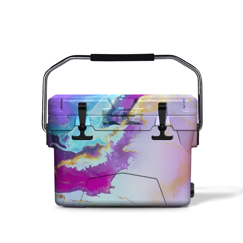 

Camo Design 20QT 50QT Insulated Cooler Box Hard Cooler Plastic Ice Box Rotomolded Coolers With Wheels And Bottle Opener, Customized color plastic ice box coolers