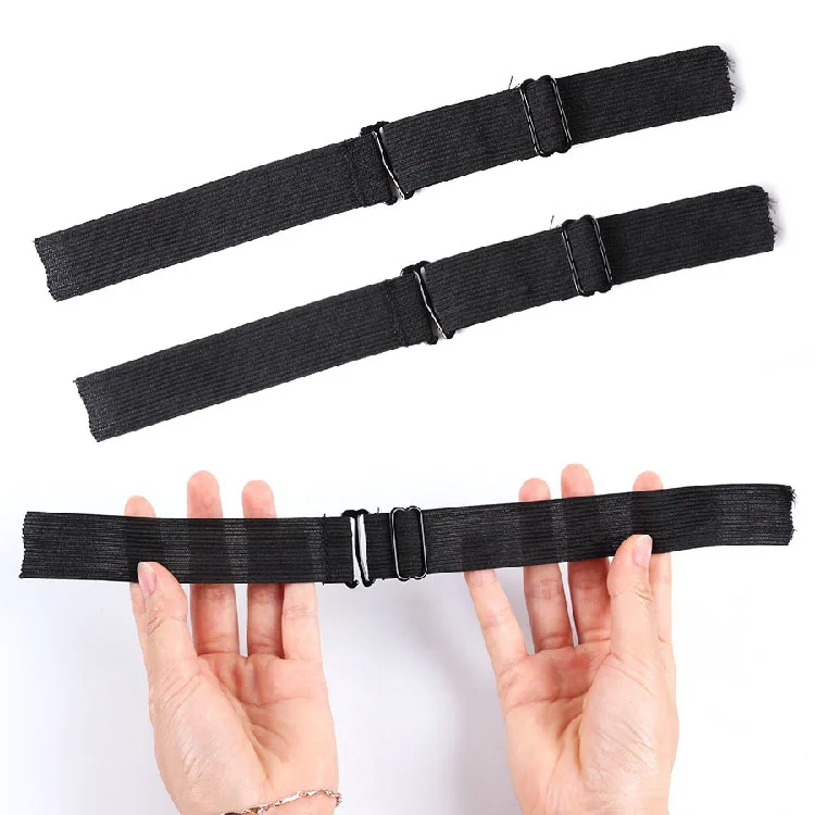 

Spot wide 2.5cm adjustable elastic band for wigs hair rubber bands elastic, Black