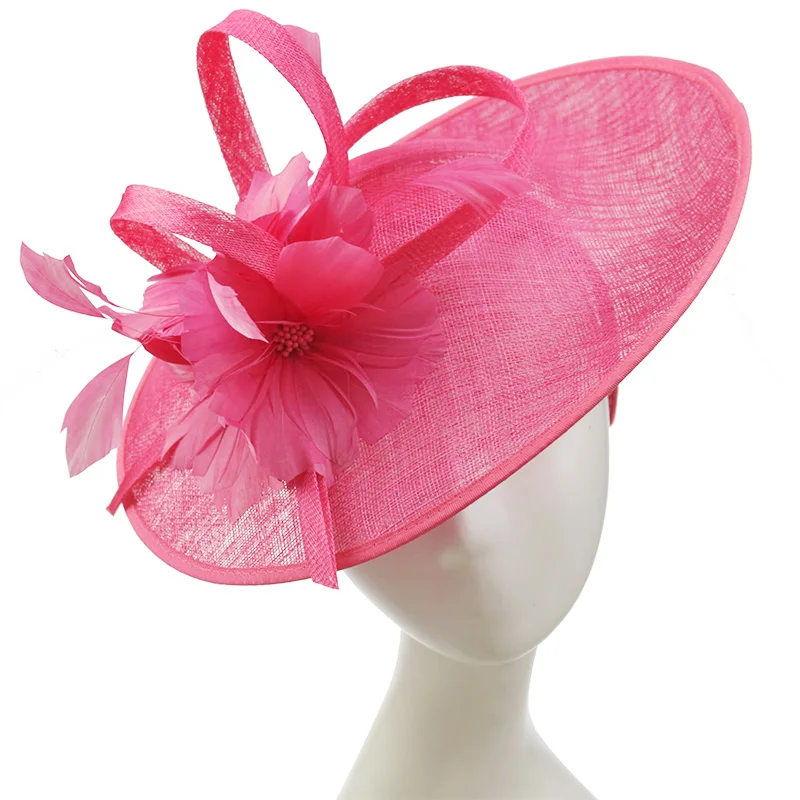 
OEM custom ladies fashion sinamay fascinator hats for female 