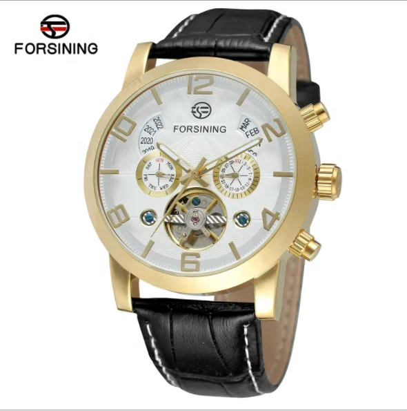 

FORSINING A165 belt tourbillon men's watch waterproof business luxury automatic mechanical watch, According to reality