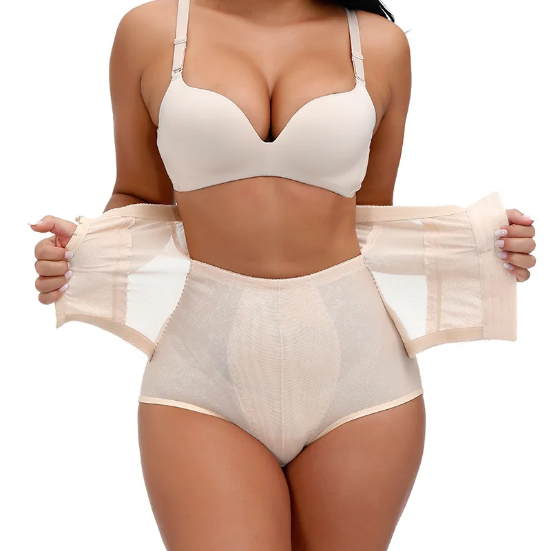 

Wholesale 2021Plus Size Body Shapper Tummy Control for Women Bodysuit Abjustable Bust Mid Thigh Body Shaper Shorts OEM, Black/nude
