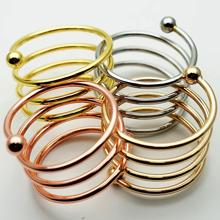 Wholesale Napkin Rings Wire Round Metal Silver Gold Rose Gold