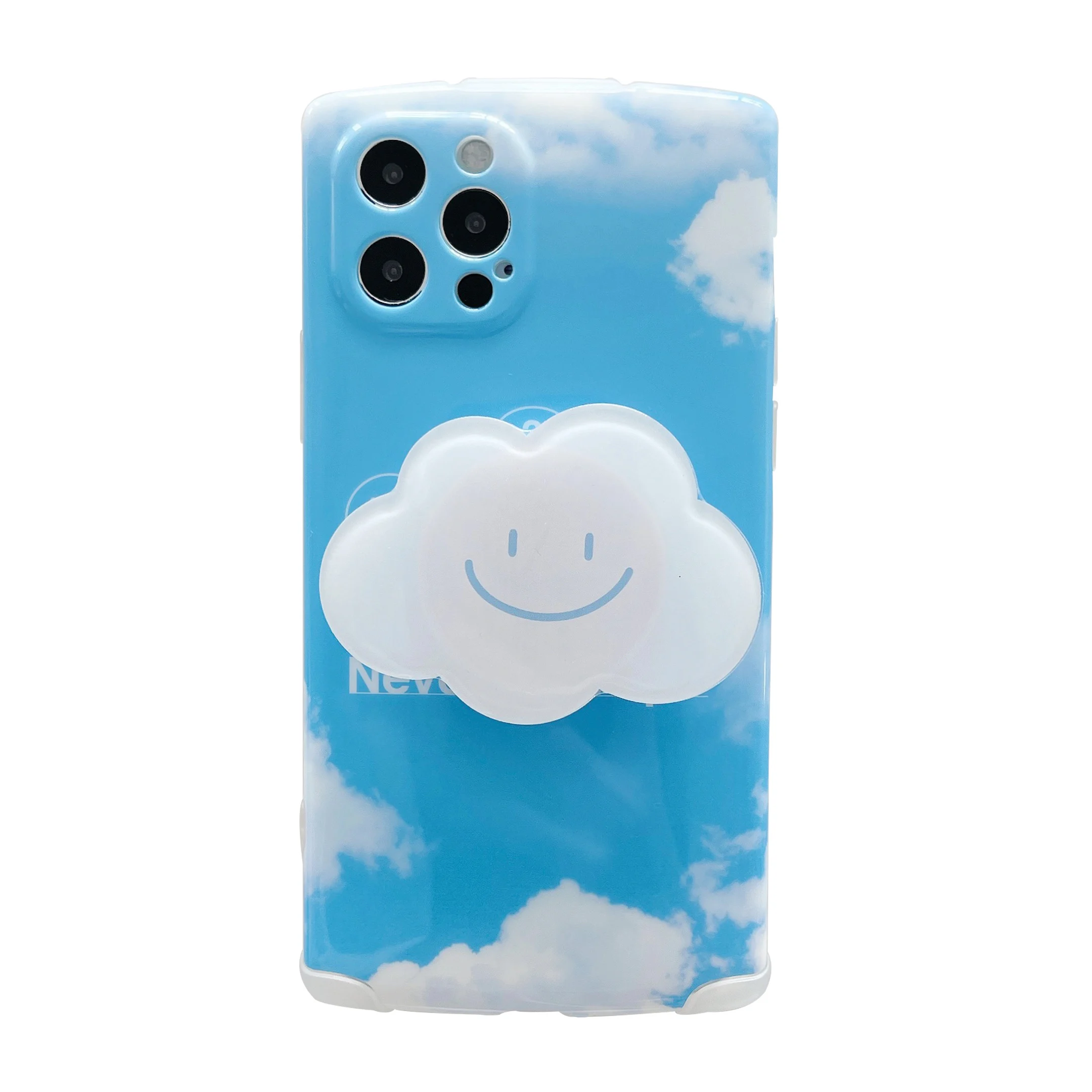 

New style Four corners drop proof Factory wholesale cloud phone case cover for iphone 11 12 13 with strap, Blue