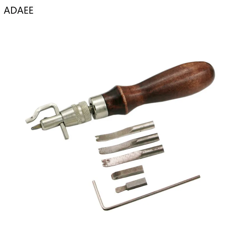 

Set 7 in 1 Pro Leathercraft Adjustable Stitching and Groover Crease Leather Tool DIY Practical ADAEE