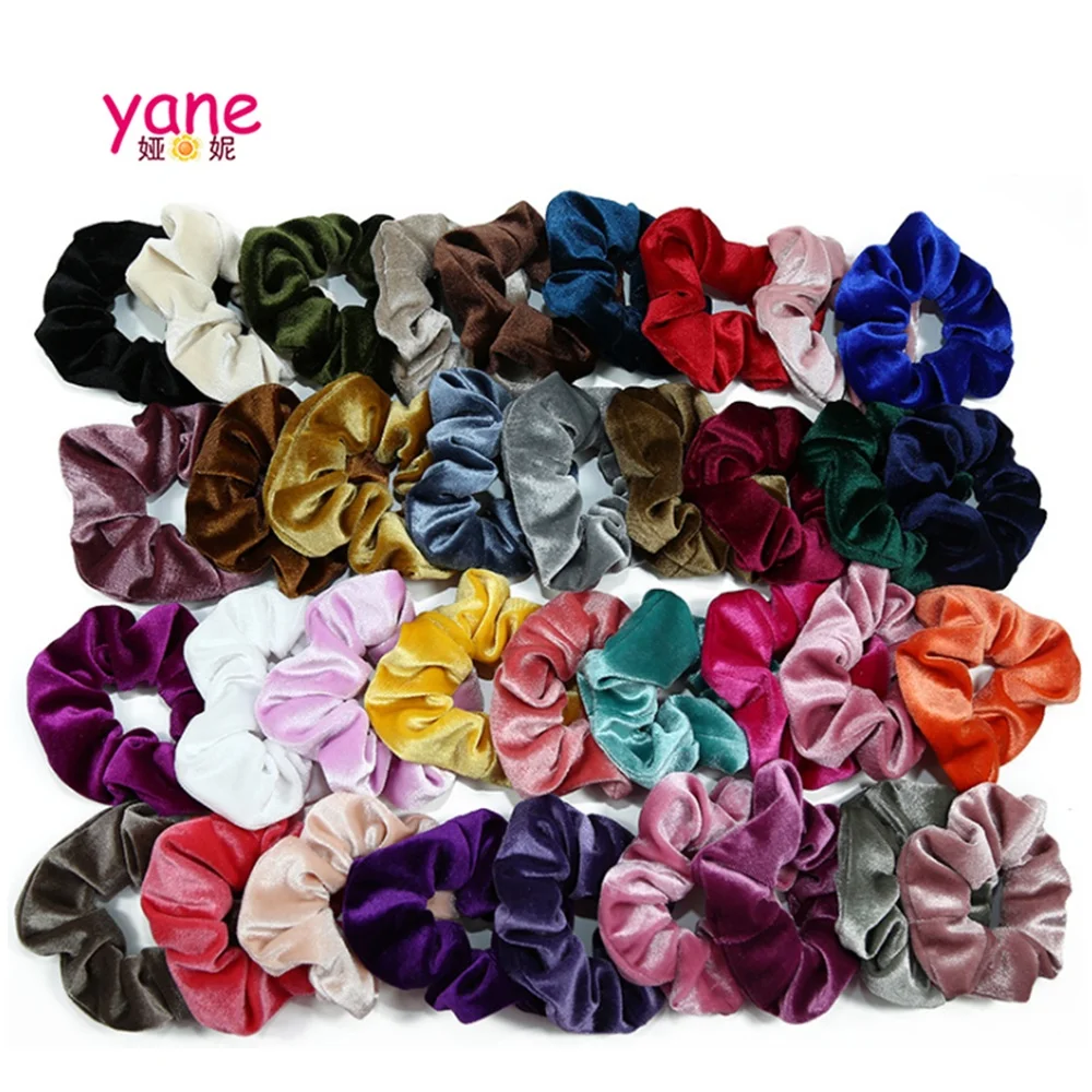 

Wholesales hair accessories about velvet and pure color hair scrunchies