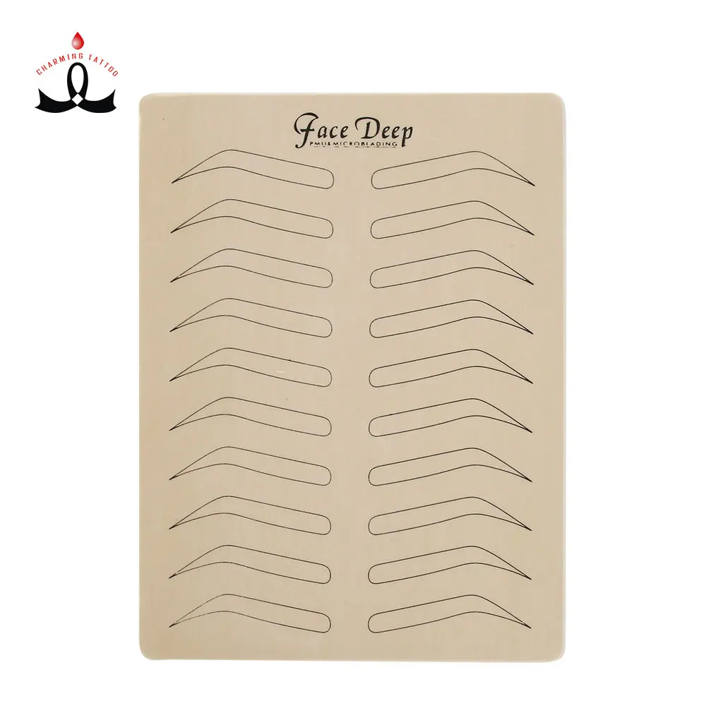 

Brand Latex Microblading Tattoo Inkless Practice Skin With Black Eyebrows For Permanent Makeup Training, Skin color