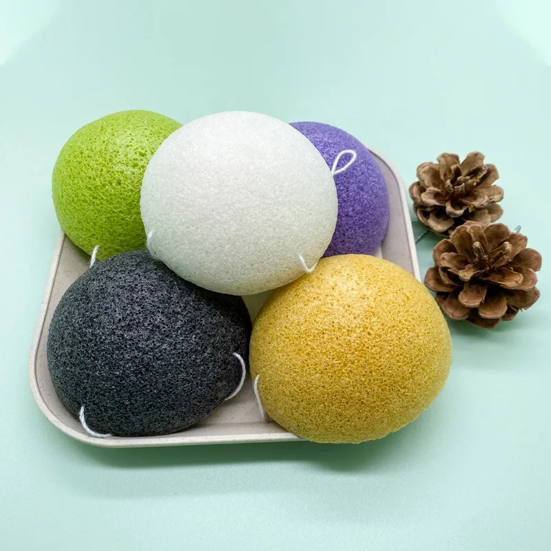 

Organic Skincare Facial for Natural Exfoliating and Deep Pore Cleansing Konjac Sponge Infused with Ginger, Multiple colors available
