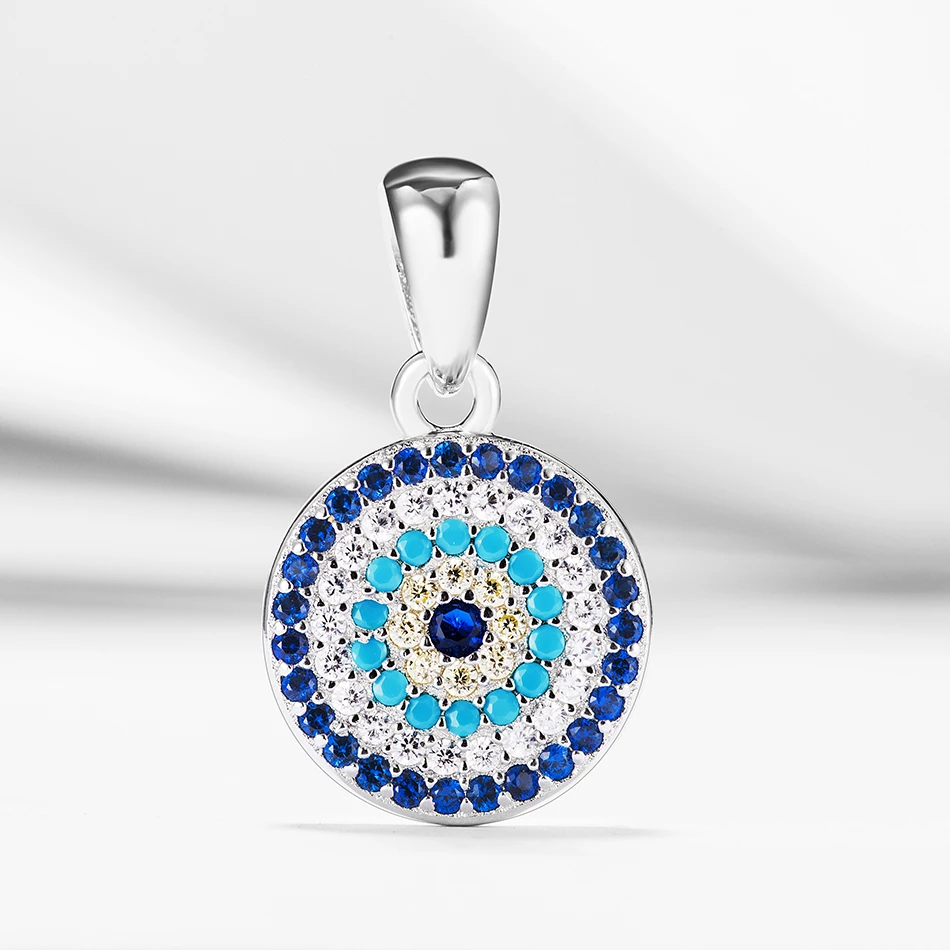 

2019 Simple Design For Woman Engagement Wearing 925 Sterling Silver Turkish Eye Pendants Cubic Zircon Blue Eye Pendant