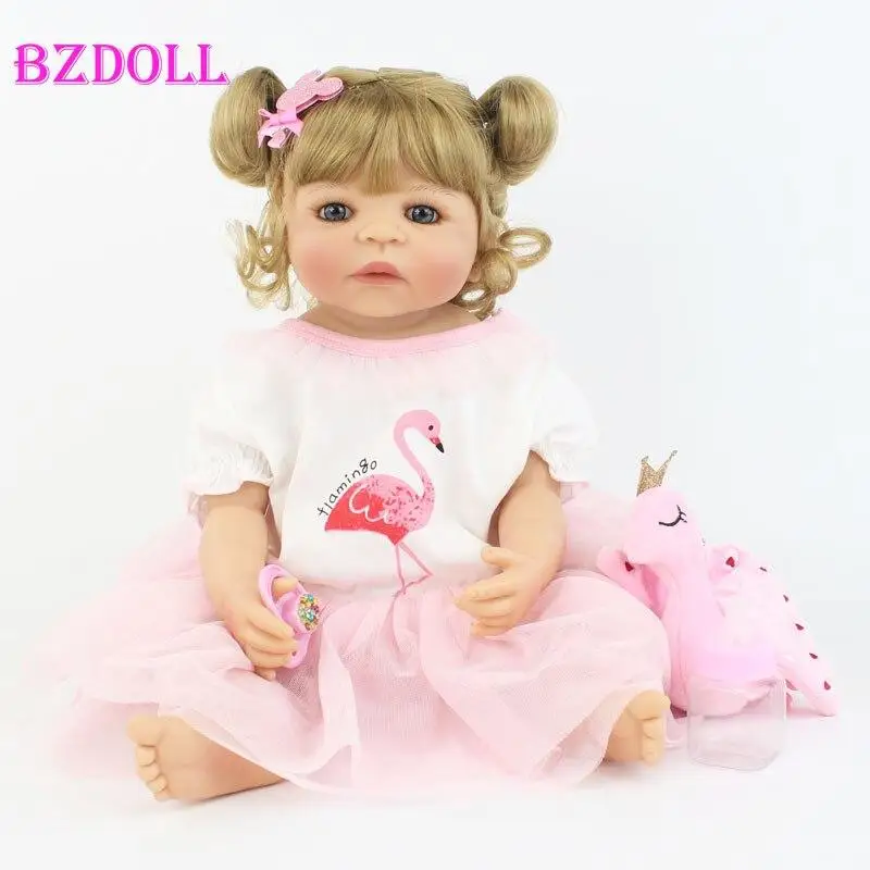 

Full Silicone Baby Reborn Dolls 22" Lifelike Newborn Girl Alive Toy