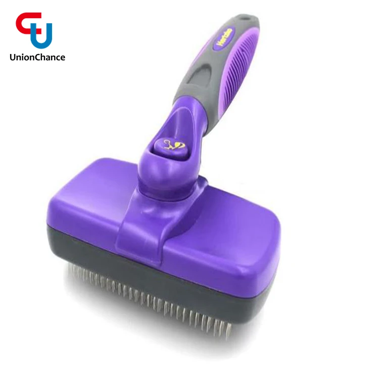 

Self Cleaning Slicker Brush Gently Removes Loose Undercoat, Mats and Tangled Hair Your Dog or Cat Will Love Being Brushed, Purple, green