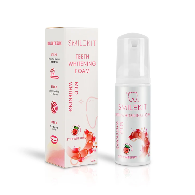 

SmileKit Home Use Mousse Foam 50ML Mint Flavor Teeth Whitening Foam Toothpaste, Can be customzied