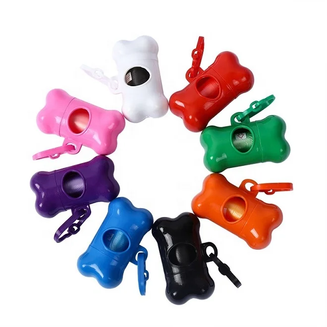 

Wholesale Poop Cleaning Product New Design Dog Poop Bag With Bone Shape Portable Mini Dispenser, Colorful