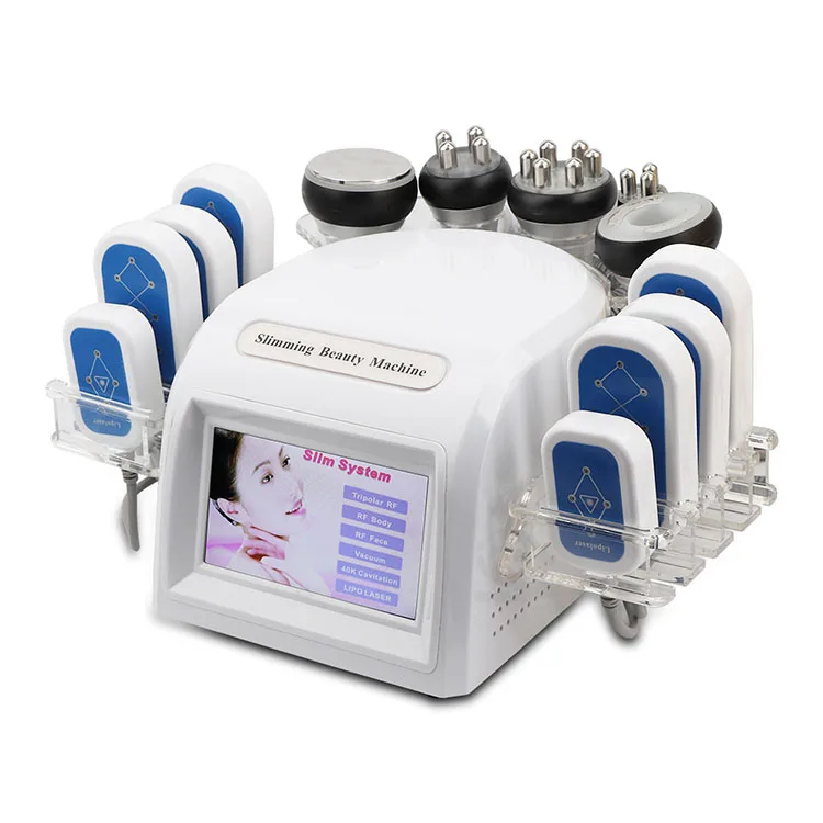 

5 handpieces ultrasound cavitation rf vacuum beauty machine factory