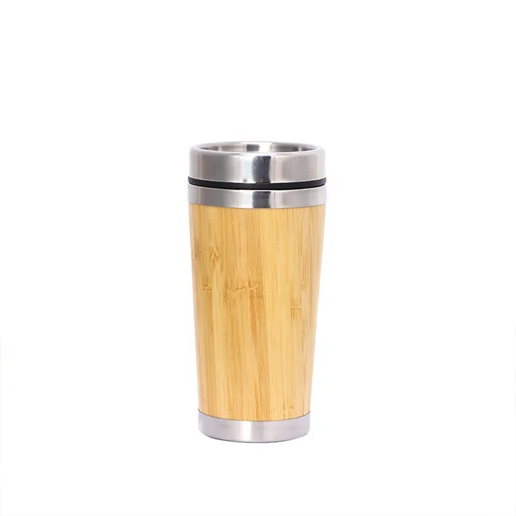 

OEM 450ML With Logo Stainless Steel Bamboo Tumbler Mug Termos Agua Caneca Cute Personalised Mugs Double Wall Bamboo Water Bottle