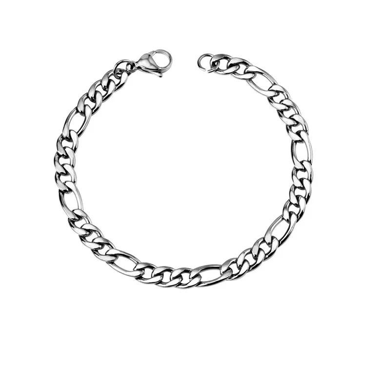 

No Fade Jewelry Stainless Steel Link Chain Bracelets Waterproof 3mm 4mm 5mm 6mm 8mm 10mm Figaro Chain Bracelet Women