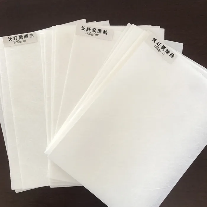 
APP,SBS Semi pu polyester mat Fiber glass polyester mat 200G Spun bond polyester mat(waterproof) 