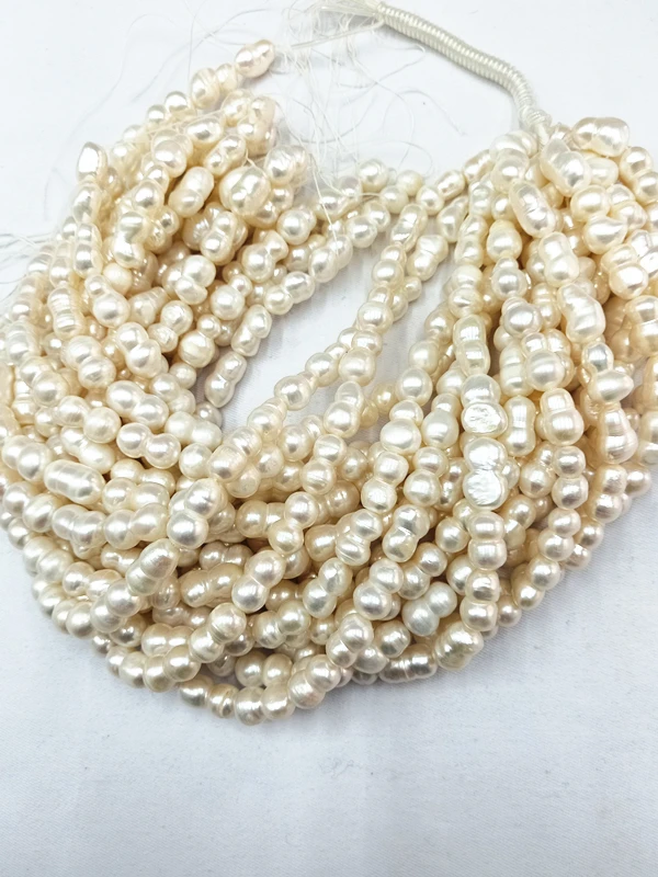 Peanut Shape Genuine Freshwater Cultured Pearls Beads for Jewelry Making 15" 