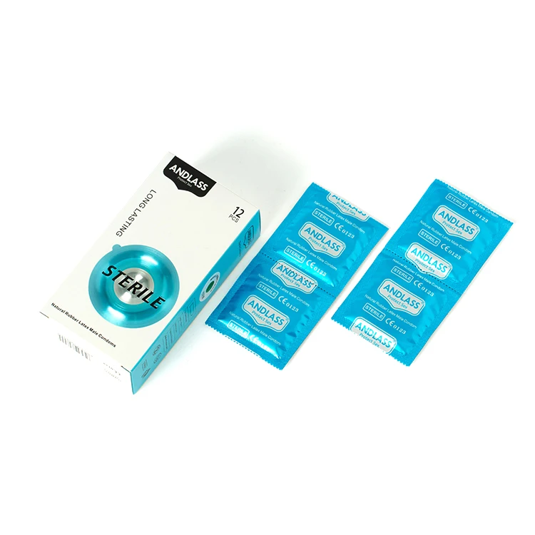 
ANDLASS High Quality 12 Pieces/Box Sterile Sex Stimulation Condoms For Men 