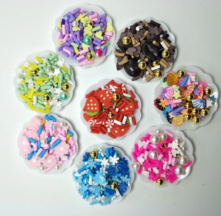 

500g Christmas and Halloween Colorful Sprinkle Slime Charms Resin Ornaments For DIY, Colourfull colour different colour