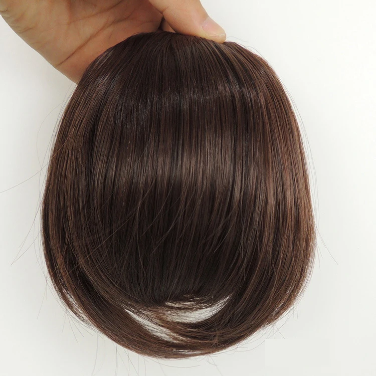 

Hot sale Cheap Synthetic Hair Bangs Fringe Clip In On Bangs Straight Hair Extensions brown black For woman beauty Lady