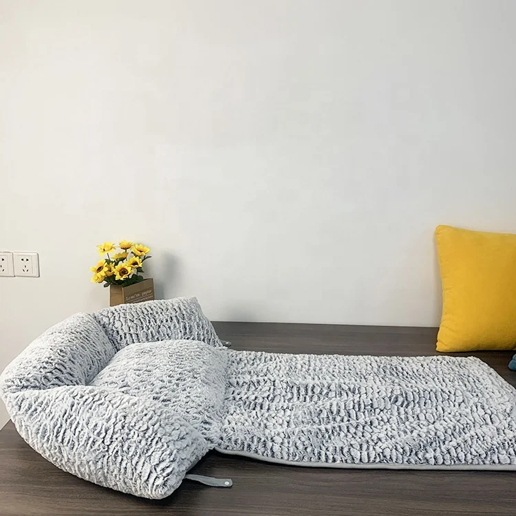 

Luxury multifunction dog sleeping bed pet bed mat house, comfortable velvet wool foldable fluffy pet bed for cat dogs, Picture