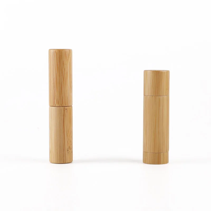 

Wholesale 4g lip gloss tubes empty eco friendly bamboo cover lipstick lip moisturizing tube