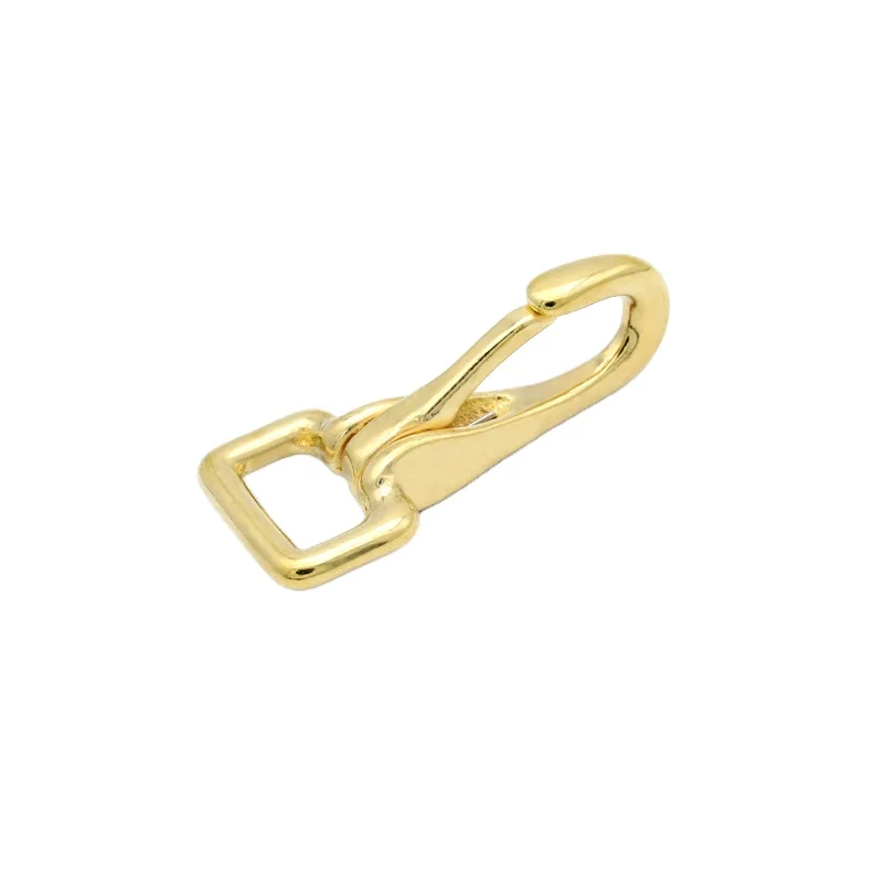 

Brass Key Buckle Key Ring Swivel Lobster Clasp Snap Hook Key Chain, Gold