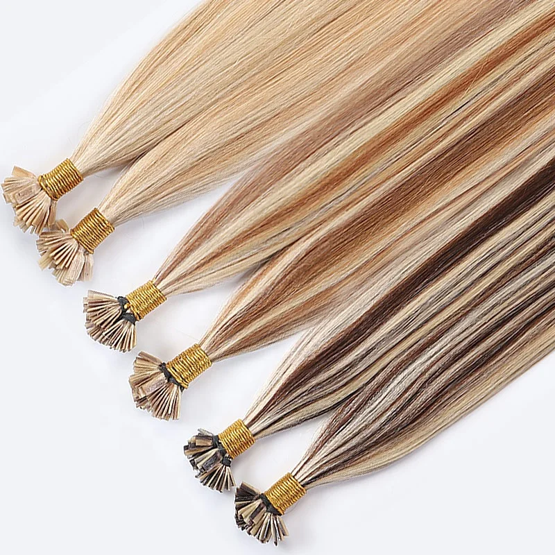 

Remy Full Cuticle aligned 100% Virgin Human Keratin Hair Extension Pre Bonded Flat Tip Hair Extensions