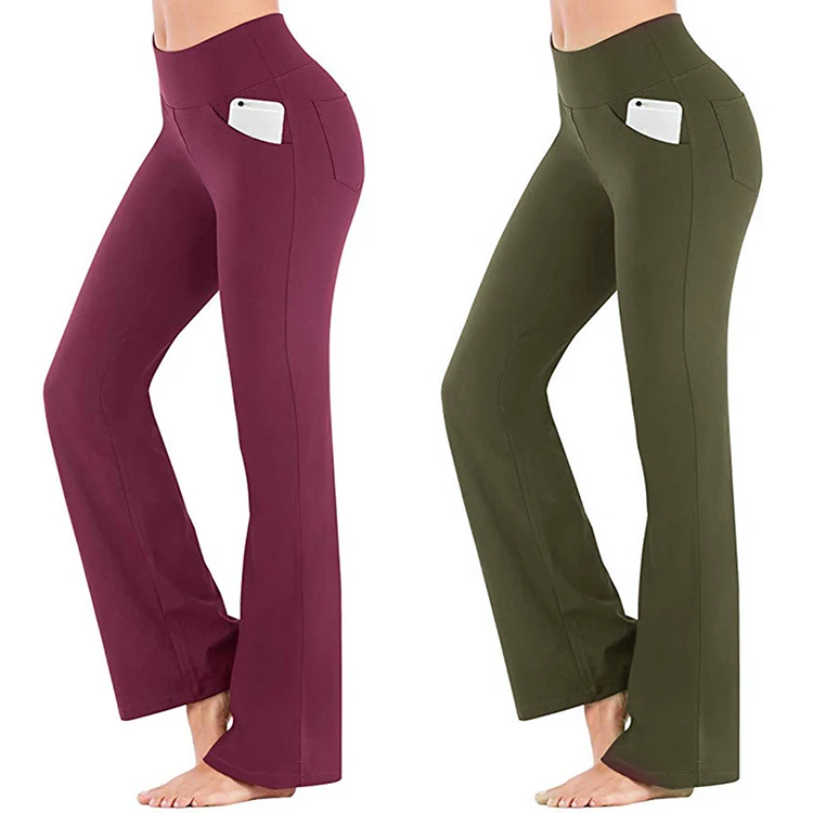 

Women High Waisted Wide Leg Yoga Pants Leggings Plus Size Loose Yoga Pants With Pockets, Customized color