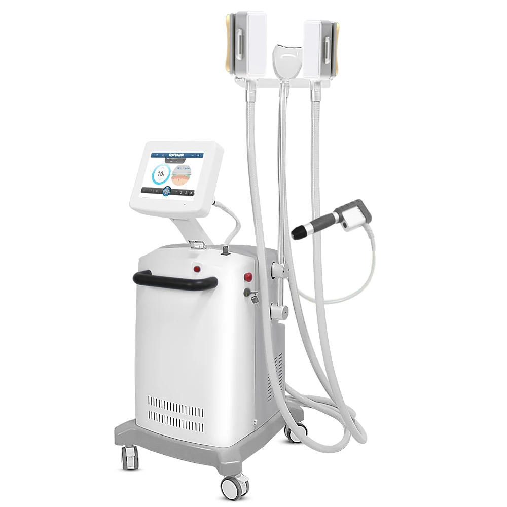 

Cellulite Vacuum Fat Freezing 4 Cryo Handles Cryolipolysis and shockwave body Slimming Machine