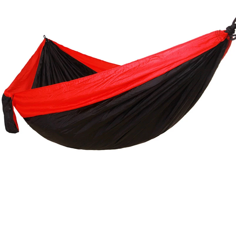 

Top selling 270*140 cm hammock luxury nylon fabric hammock bed with strap, Red