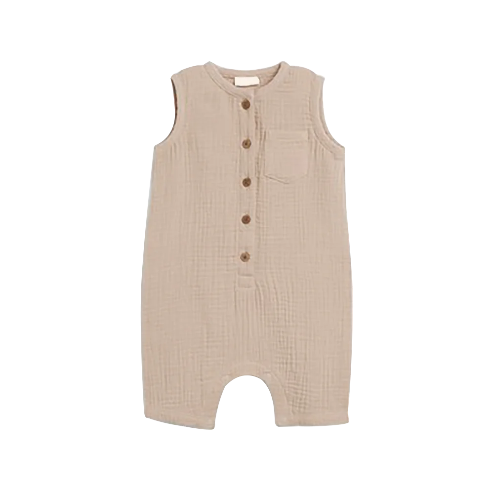 

What&Why Summer Sleeveless Solid Color Romper Baby Stylish Snap Crotch Baby Organic Ribbed Toddler Romper Baby Cloth Wholesale