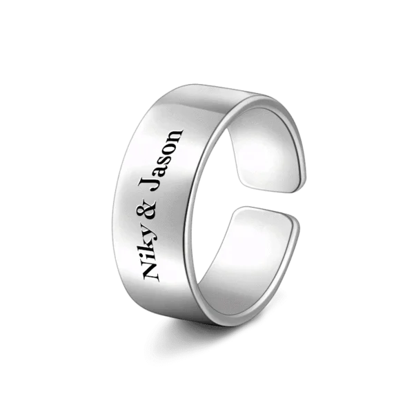 

Custom Engraved Men Rings Jewelry Anillo De Hombre 925 Silver Open Band Ring Designs Mens Finger Ring For Male Men
