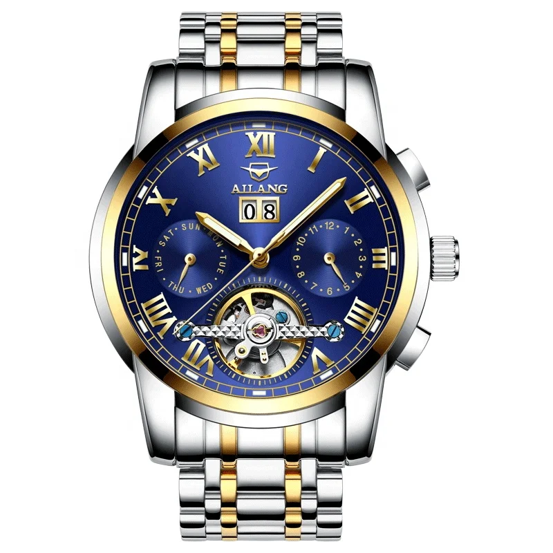 

AILANG 8508 men's watch fully automatic mechanical watch waterproof luminous hollow watch