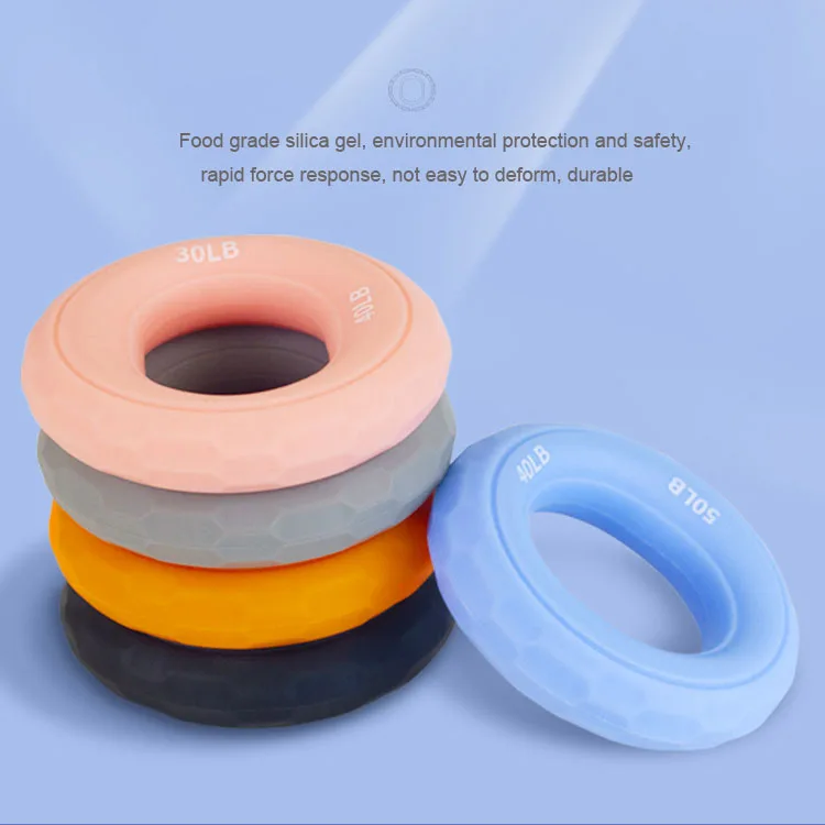 

Custom new design double strength muscle training eco food grade silicone grip ring hand power gripper strengthener, Pink, blue, gray, orange, black