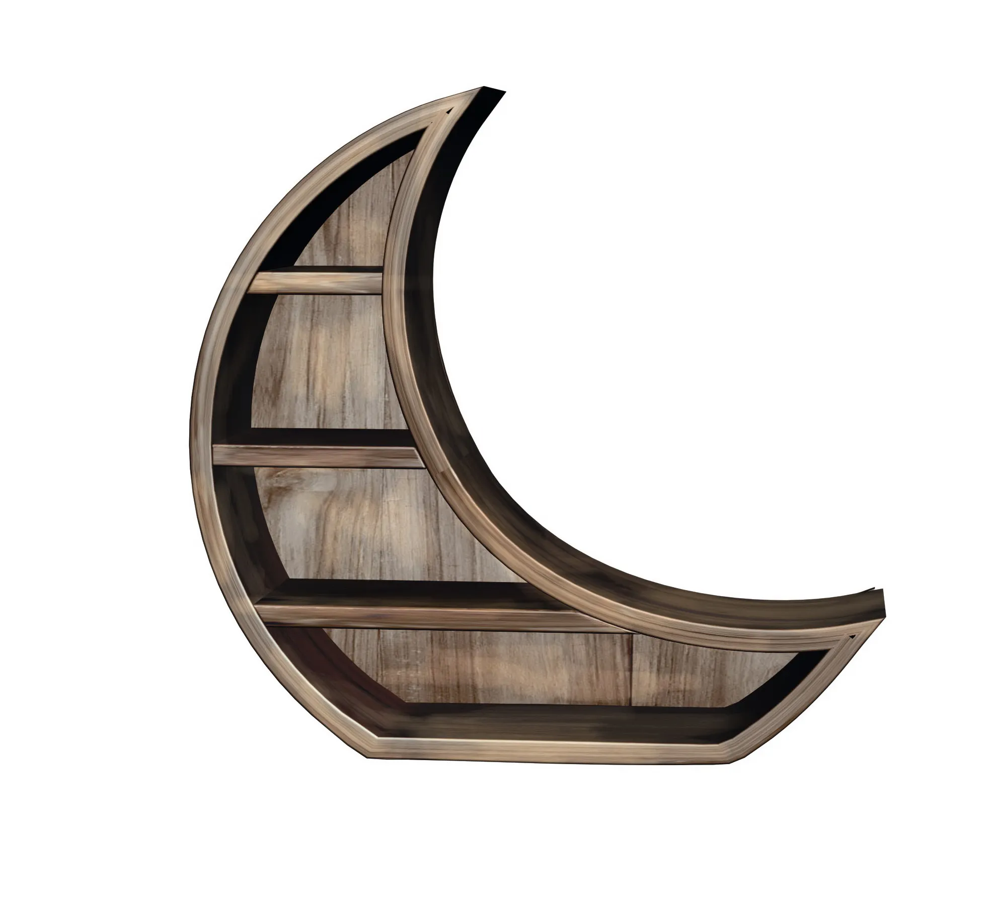 wooden moon shelf