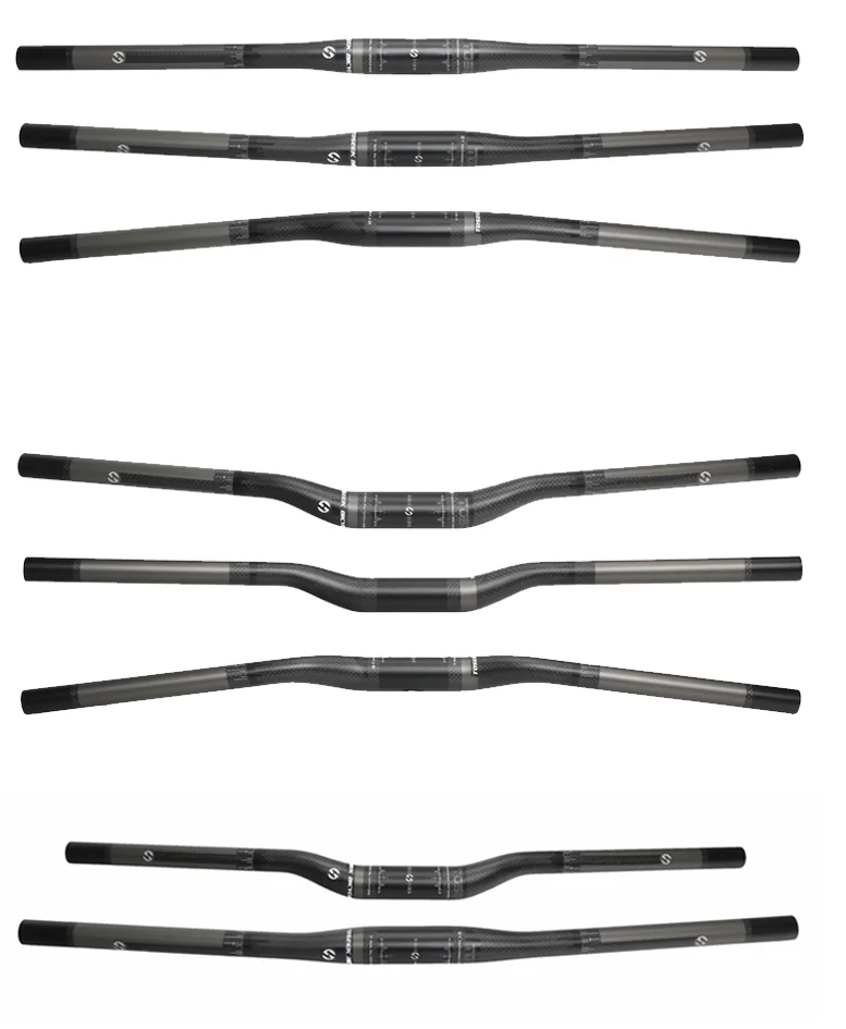 22.2mm Toseek Swallow Flat Handlebars Carbon Mtb Bicycle Cycling Handle Bar Rise Mountain Bike