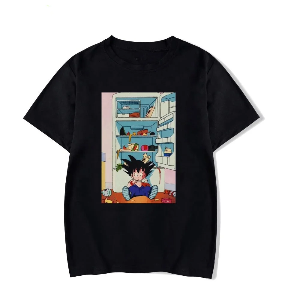 

Wholesale T Shirt Super Saiyan Z Son Goku Tshirt Anime Men Summer Crew Neck Loose Fit Top Tee Shirt, Black white gray dark blue red