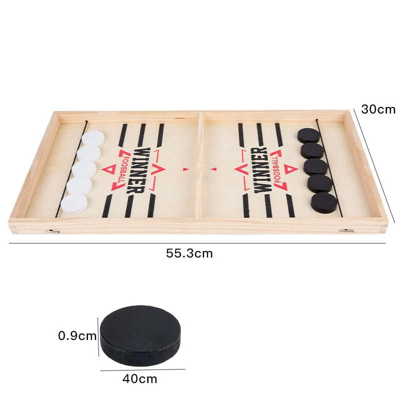 

Hot Sell Chess Desktop Board Game For Children Fast Sling Puck Game Wooden Table Hockey Toy, Natural