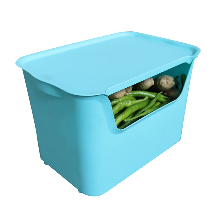 

JOIN plastic nesting and stacking bins storage tote large container with lid for daily necessities and office supplies, Green blue or customized