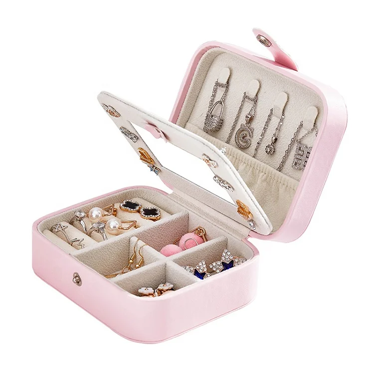 

Custom logo small gift velvet portable travel watch and jewelry case, Two colors