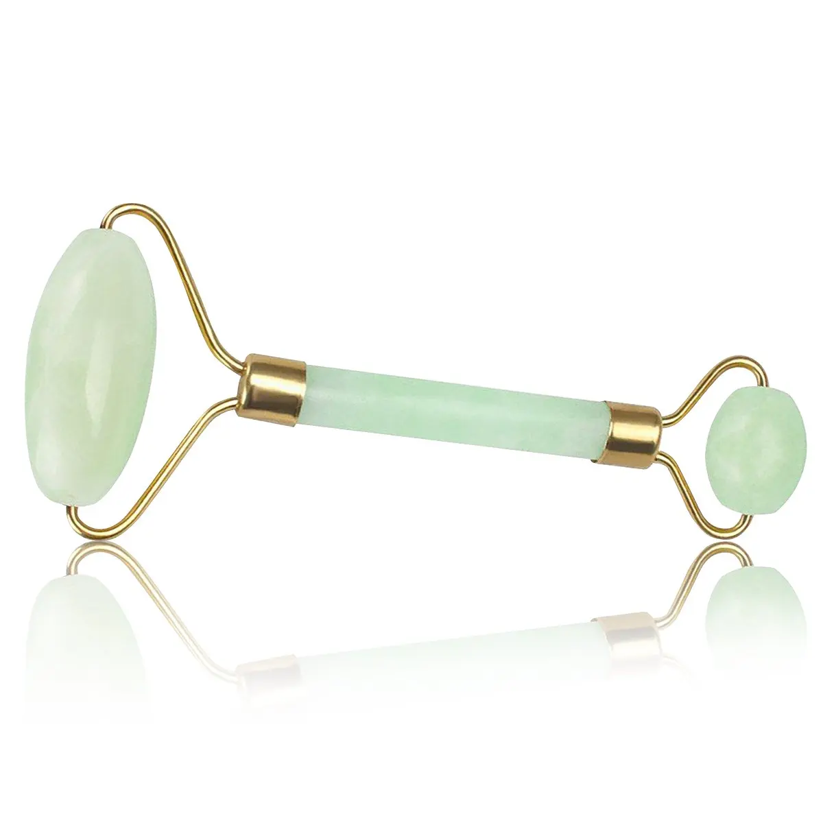 面对眼睛颈部美容滚轮抗衰老 100% 天然面部翡翠原石集玉石滚筒按摩器