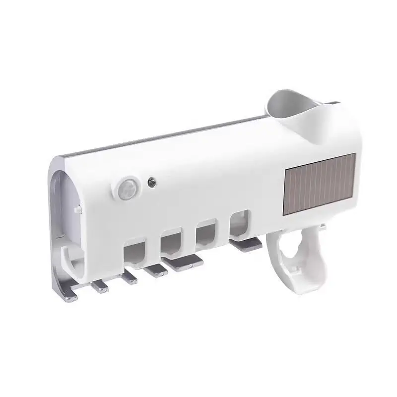 

Intelligent ultraviolet germicidal toothbrush sterilizer rack automatic toothpaste squeezing device, White/black