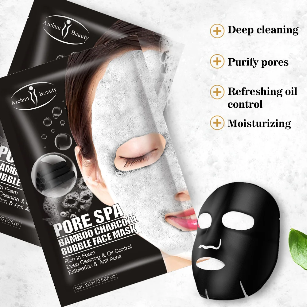 

Private label collagen firming face black clean bubble korean popular facial sheet mask skin care whitening facial mask for skin