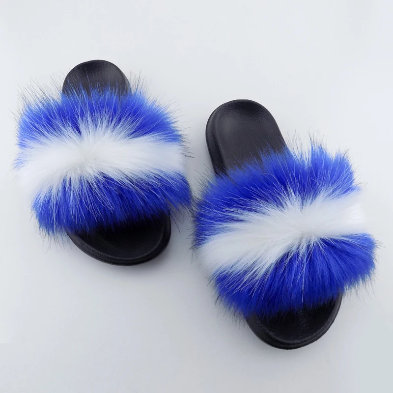 

Children real fox fur sandals baby girls fluffy furry fur slippers cute fashion kid slides outdoor flat sandal shoes summer, Chosen colors from our stock colors